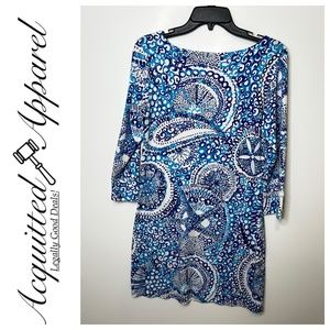 Lily Pulitzer Tunic Style Blue White Dress M